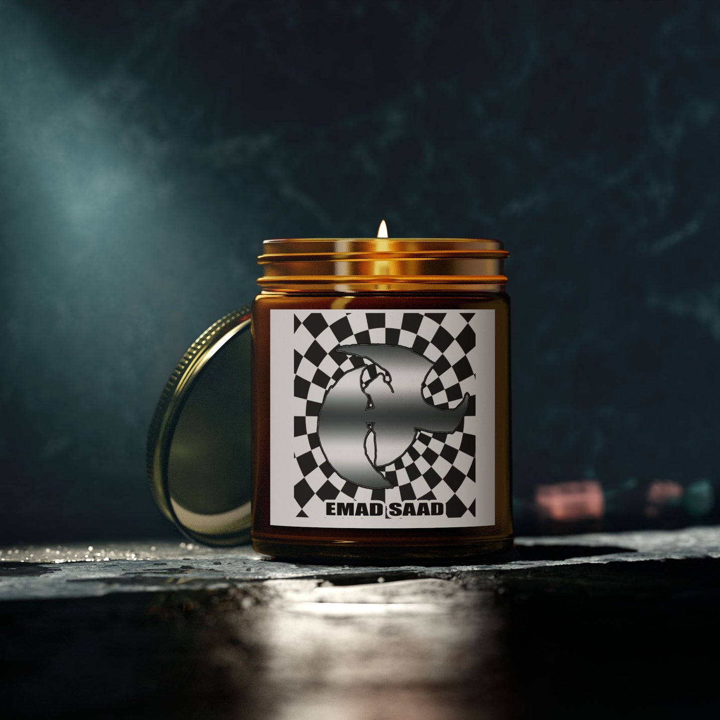 Emad Saad Scented Candle – Coconut Apricot Wax (4oz & 9oz) – Relaxing Home Fragrance