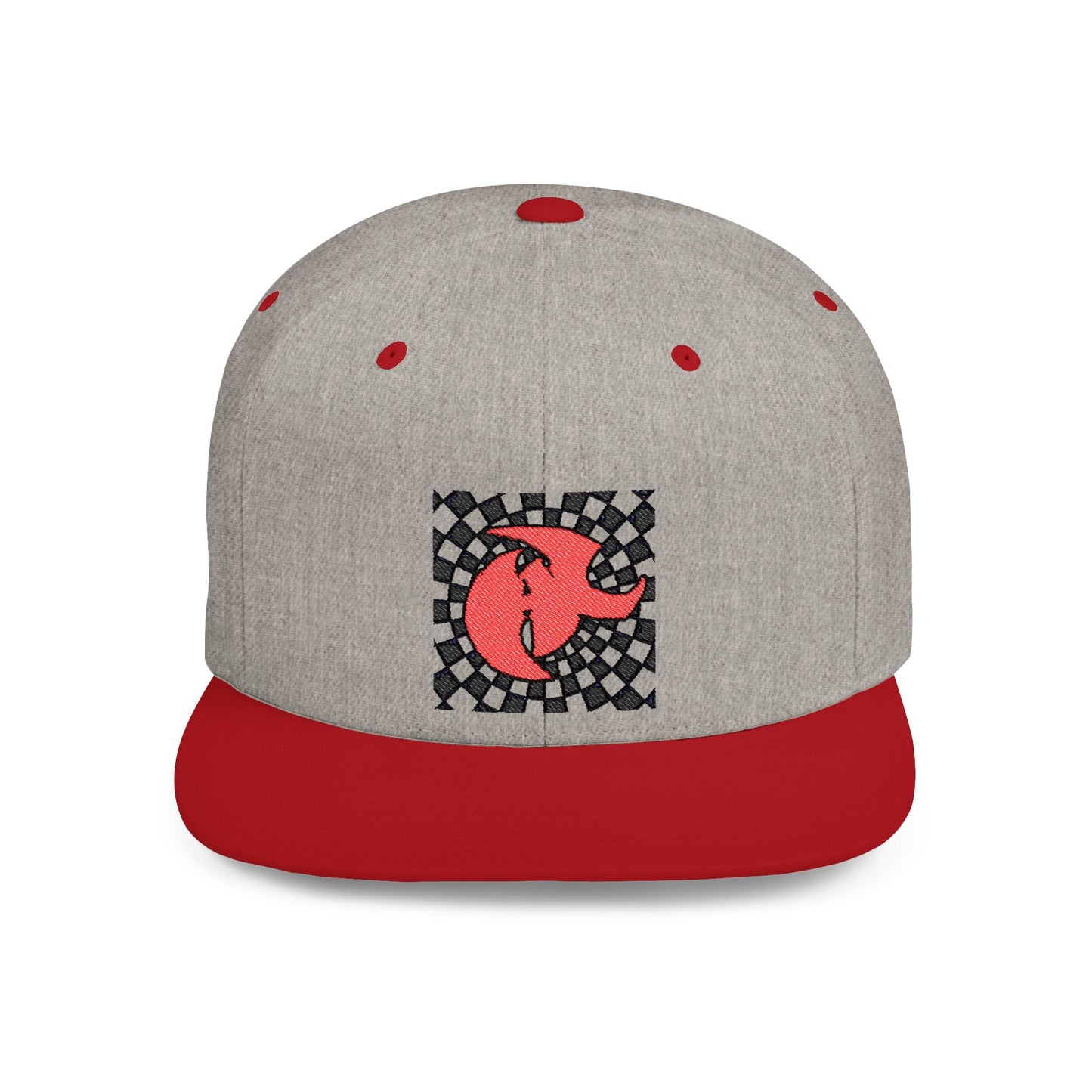 HK Logo Retro Checkerboard Flat Bill Snapback Hat