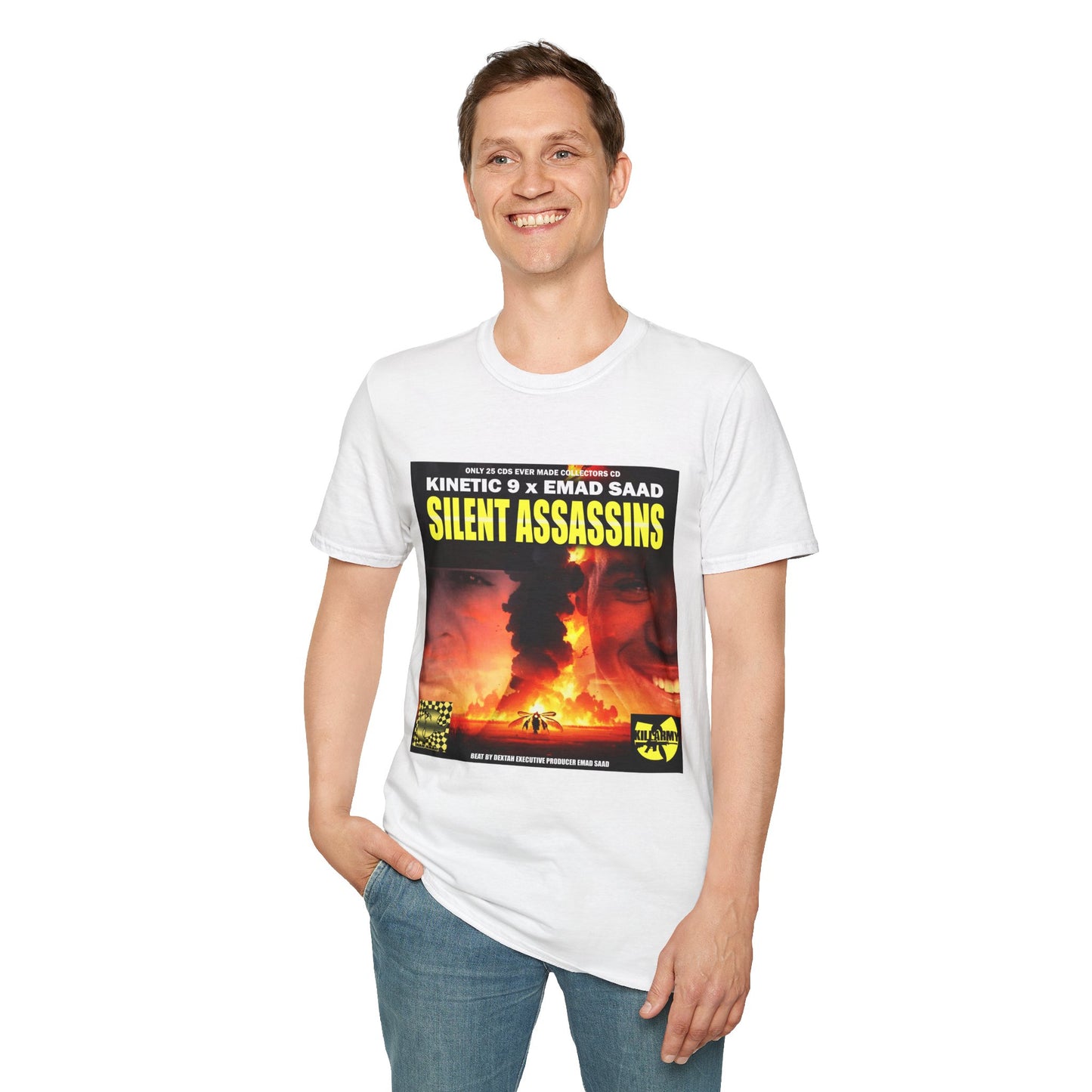Silent Assassins Graphic T‑Shirt – Kinetic 9  x Emad Saad Album Art Tee