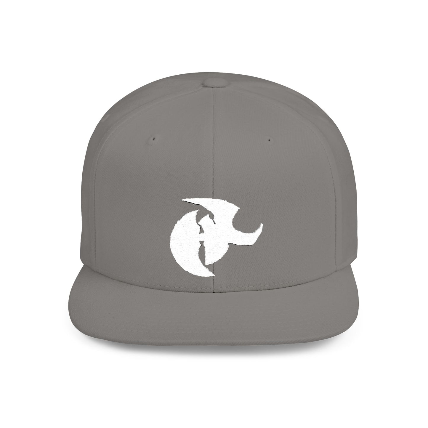 HK White LOGO  Flat Bill Snapback Hat | Stylish Casual Accessory