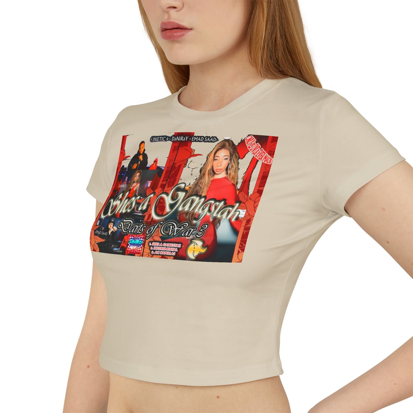 She's a Gangstah Women's Baby Girl style Tee -Graphic T-Shirt for Woman