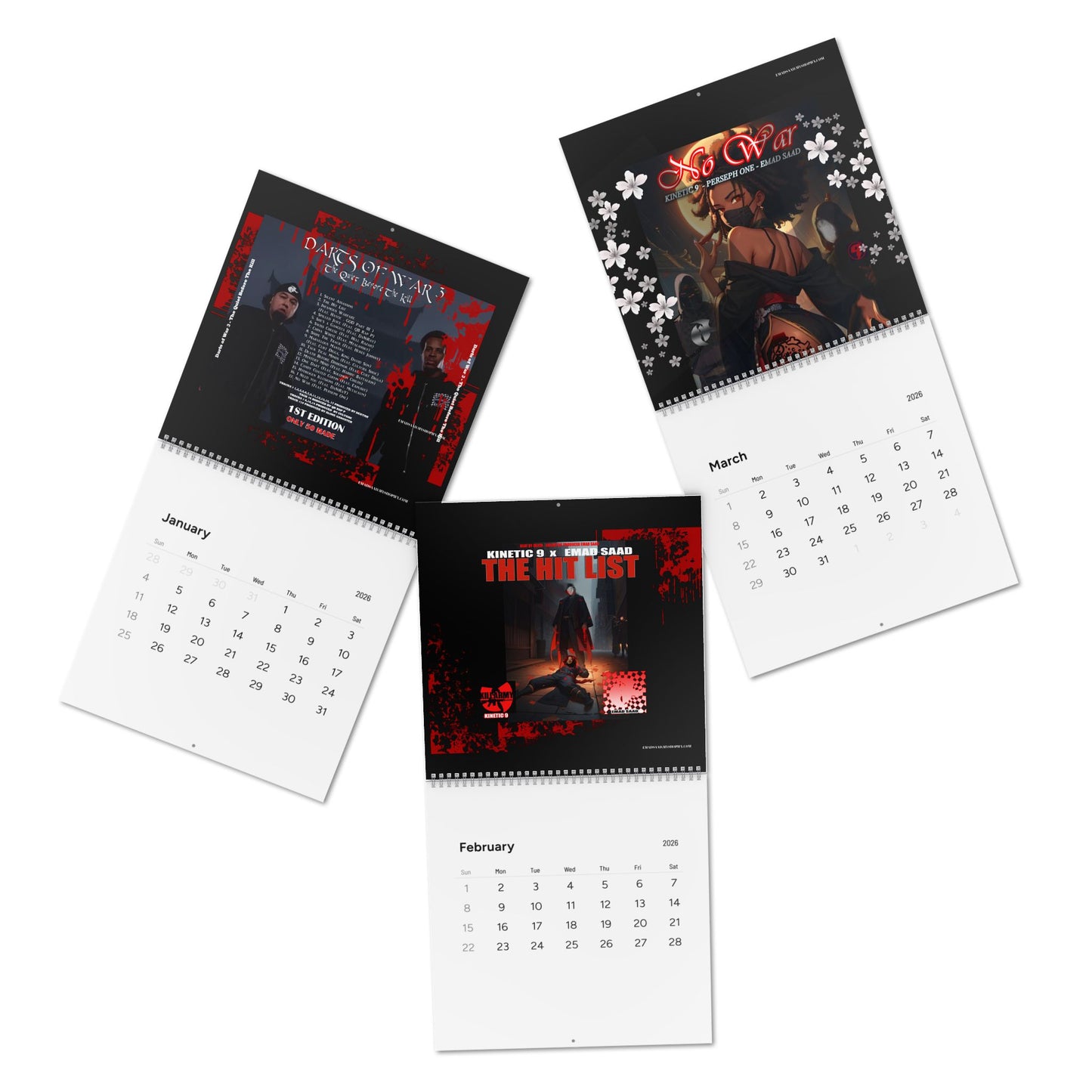 DARTS OF WAR 3  2026 Wall Calendar