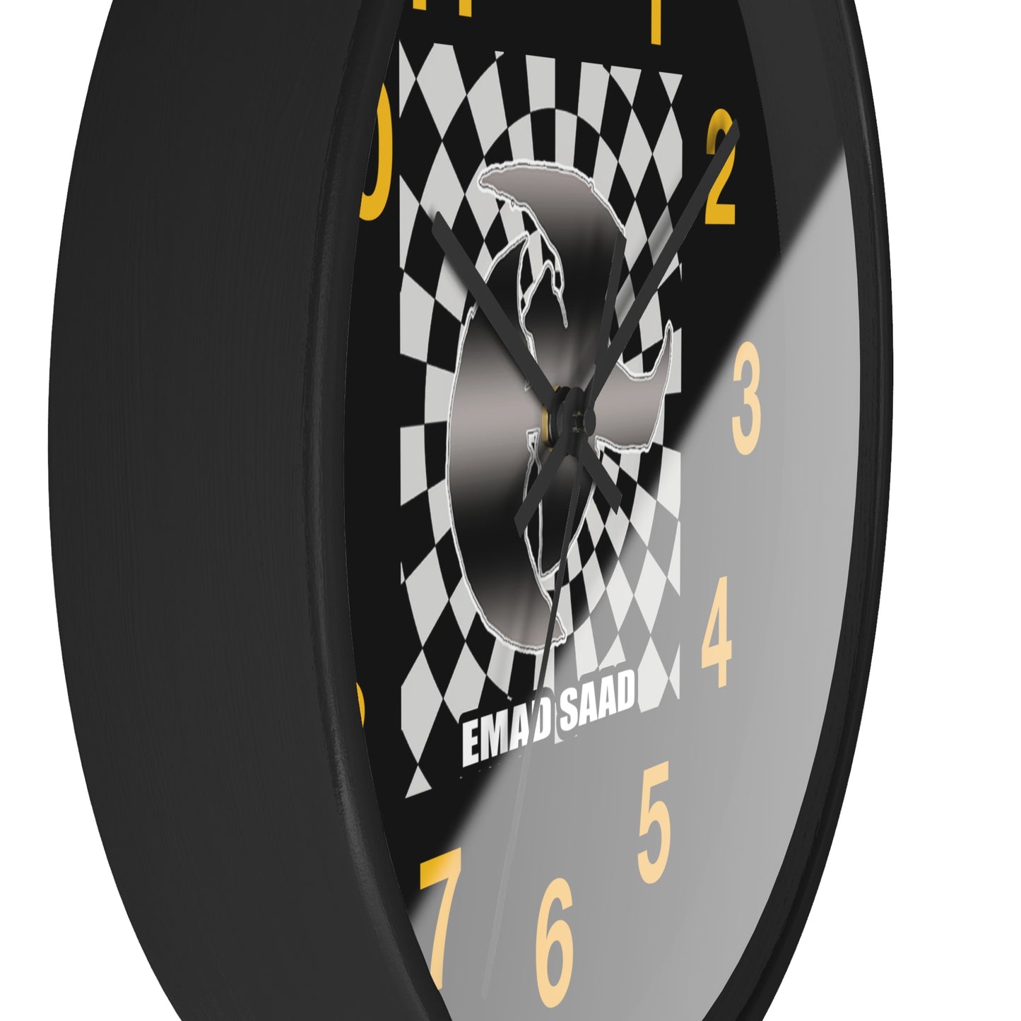 Racing Themed Wall Clock - Emad Saad Design, Perfect for Car Enthusiasts & Gift Ideas