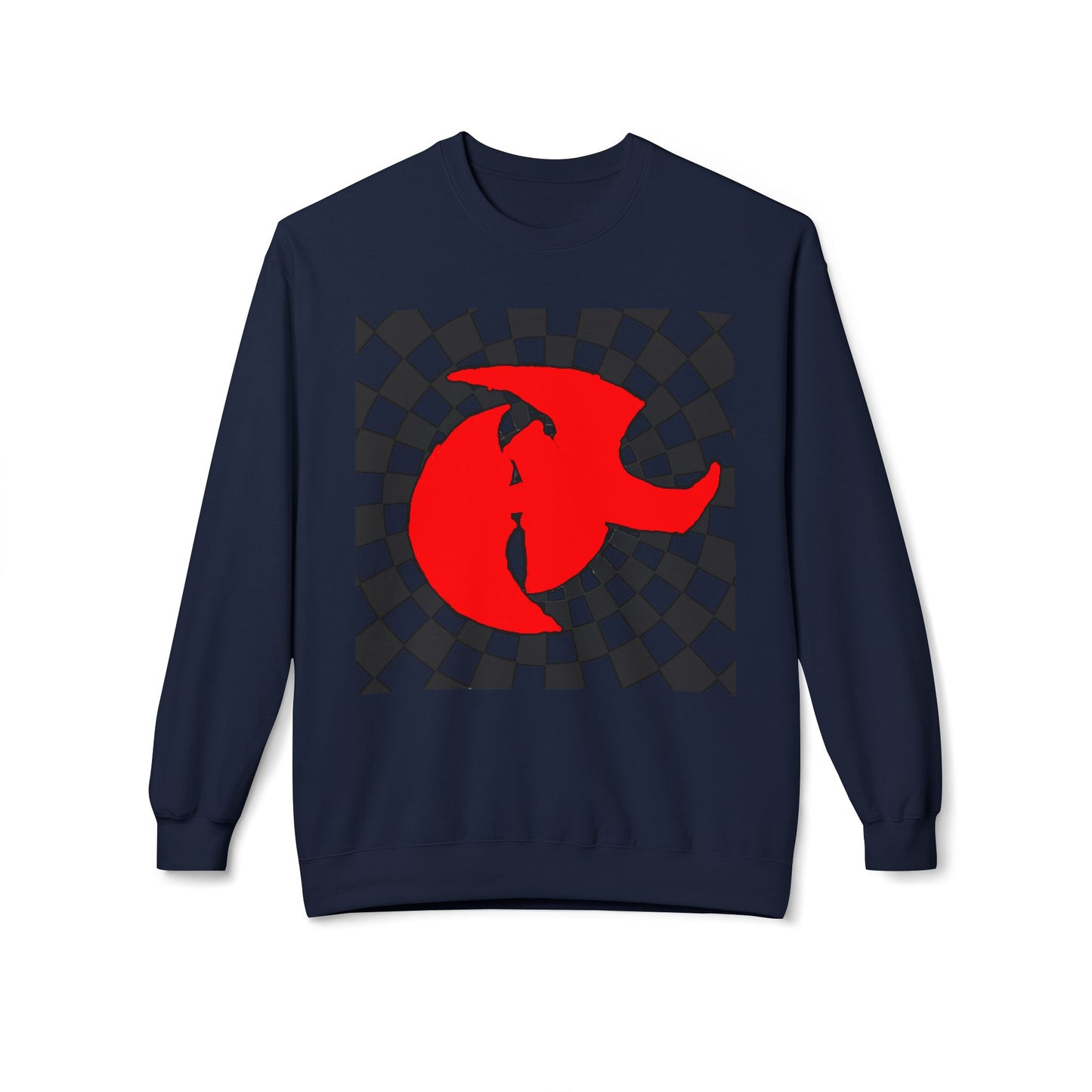 HK LOGO Unisex Fleece Sweatshirt with Bold Red Graphic
