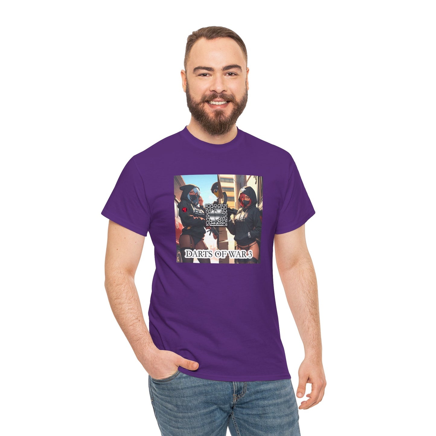 Darts of War Unisex Heavy Cotton Tee - Casual Streetwear Graphic T-Shirt