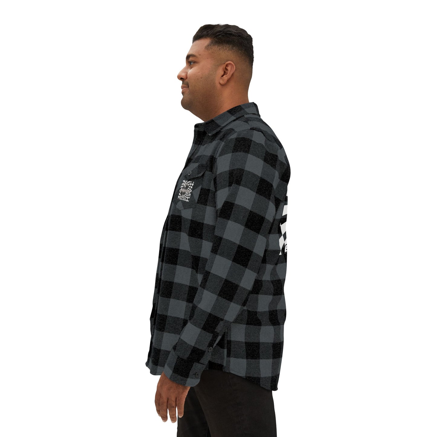 HK Logo Unisex Flannel Shirt with Checkered Design - Perfect for Casual Style & Outdoor Adventures