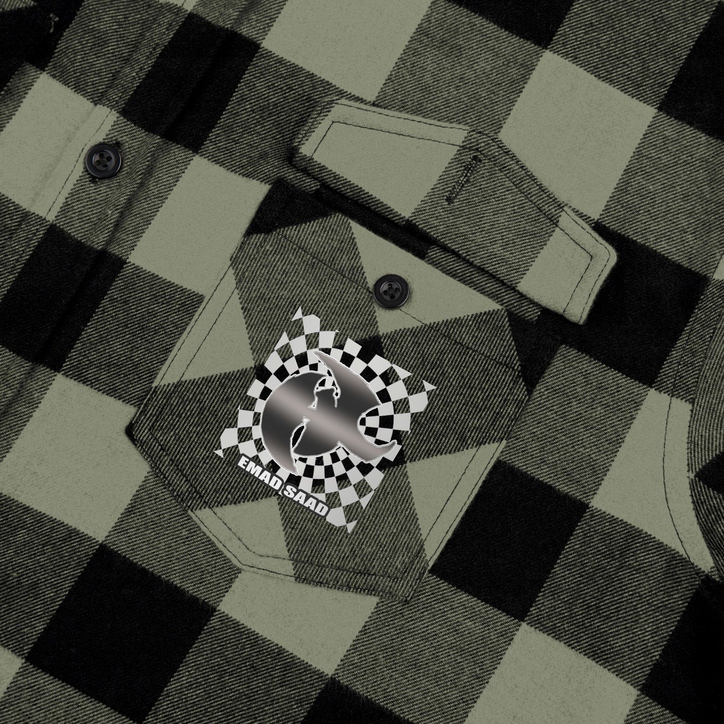 HK Logo Unisex Flannel Shirt with Checkered Design - Perfect for Casual Style & Outdoor Adventures