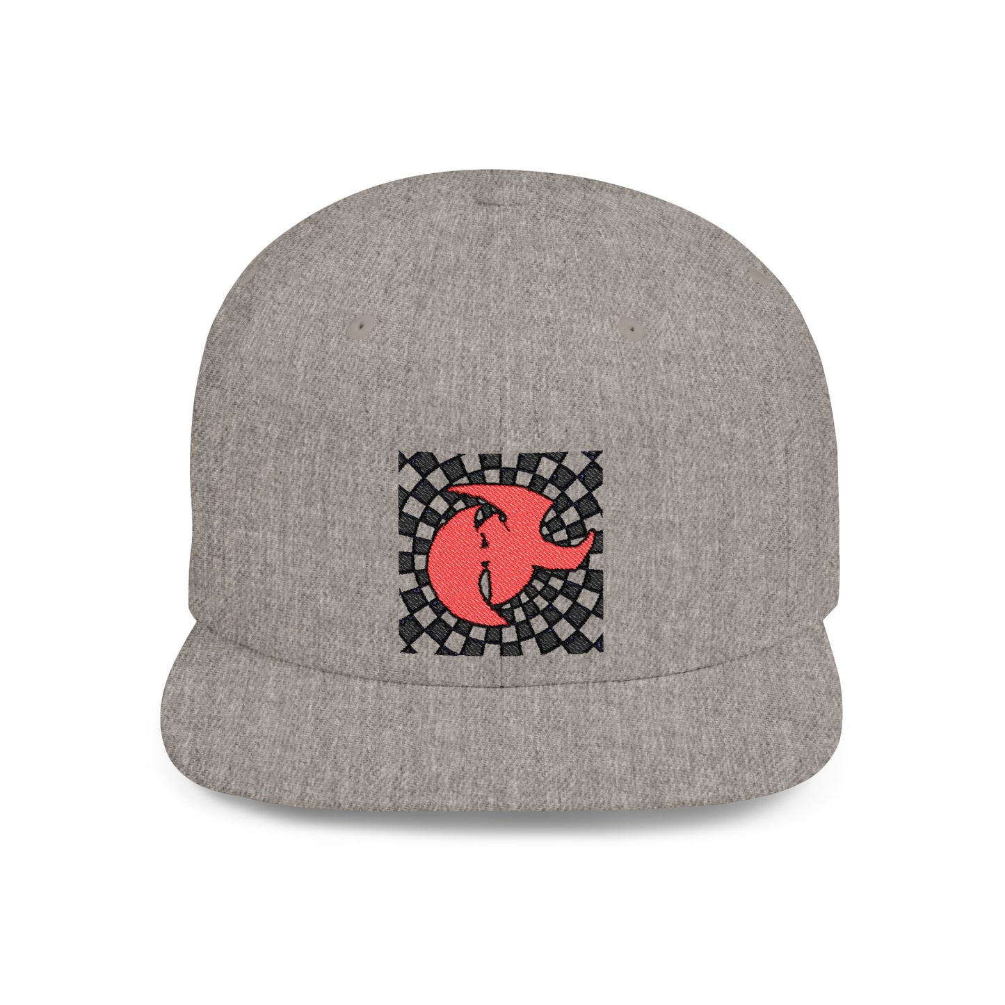 HK Logo Retro Checkerboard Flat Bill Snapback Hat