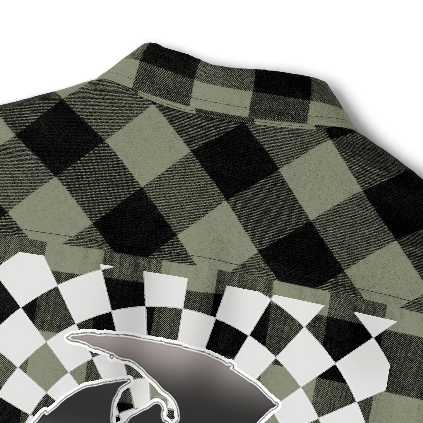 HK Logo Unisex Flannel Shirt with Checkered Design - Perfect for Casual Style & Outdoor Adventures