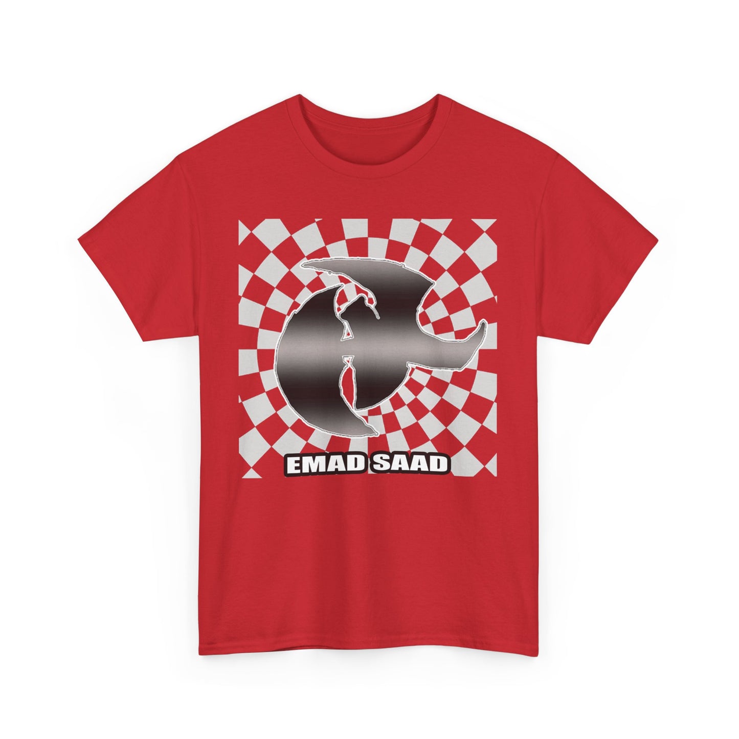Emad Saad Checkerboard Graphic Unisex Heavy Cotton Tee
