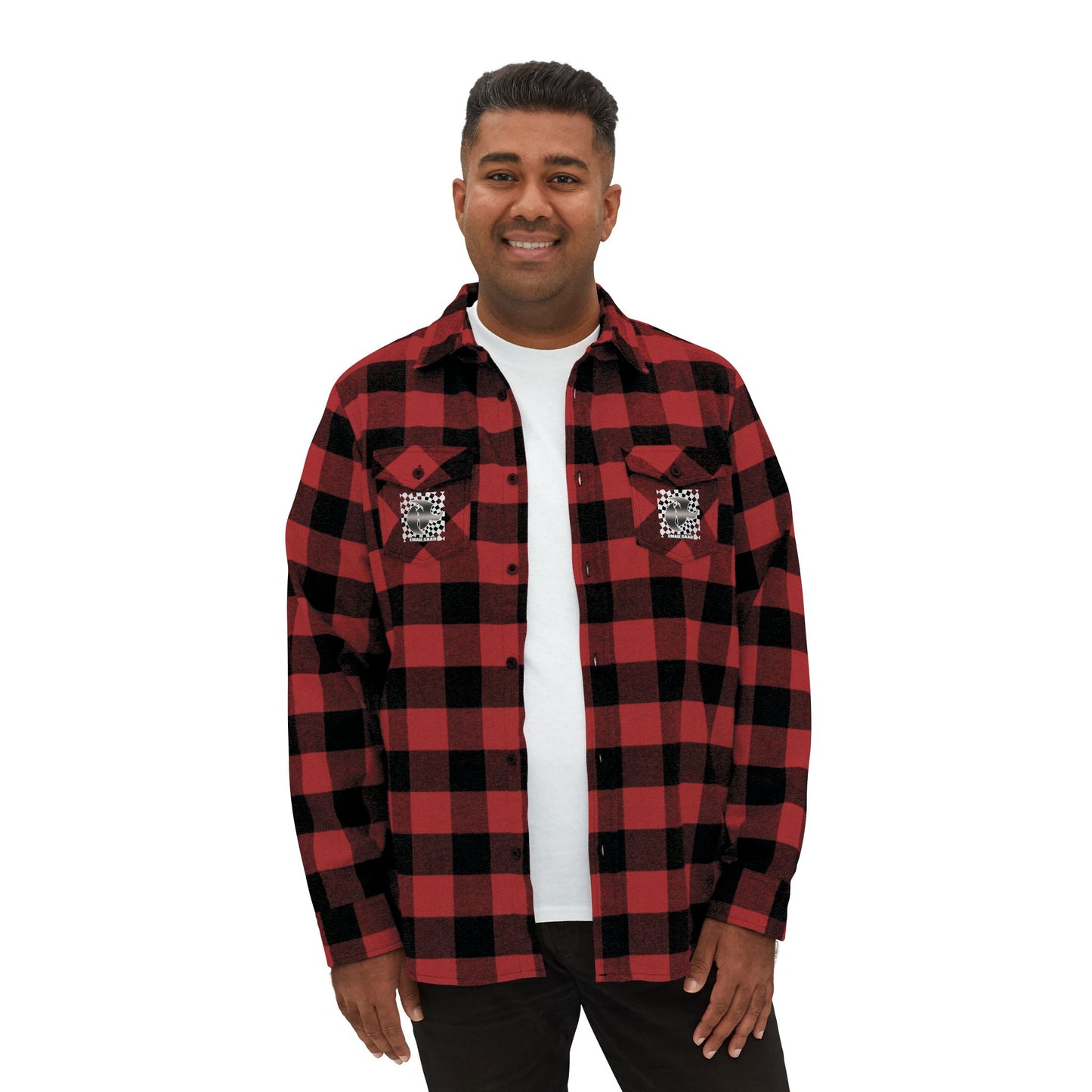HK Logo Unisex Flannel Shirt with Checkered Design - Perfect for Casual Style & Outdoor Adventures