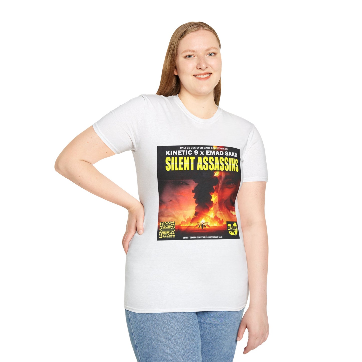 Silent Assassins Graphic T‑Shirt – Kinetic 9  x Emad Saad Album Art Tee