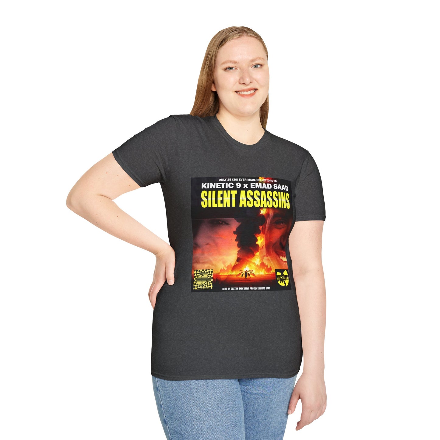 Silent Assassins Graphic T‑Shirt – Kinetic 9  x Emad Saad Album Art Tee