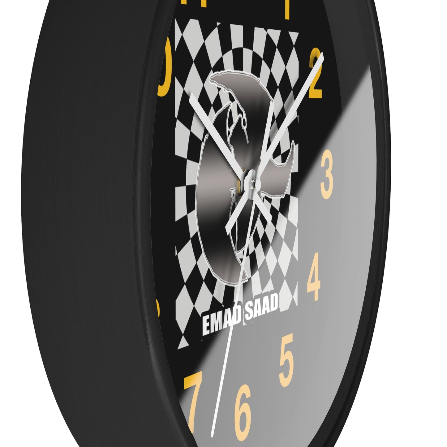 Racing Themed Wall Clock - Emad Saad Design, Perfect for Car Enthusiasts & Gift Ideas