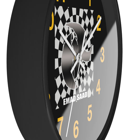 Racing Themed Wall Clock - Emad Saad Design, Perfect for Car Enthusiasts & Gift Ideas