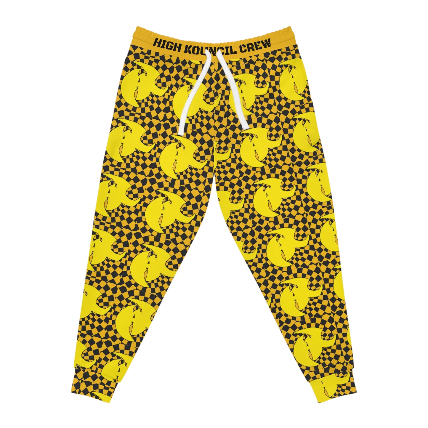 HK LOGO High Energy Athletic Joggers | Checkerboard Design | Perfect for Active Lifestyle