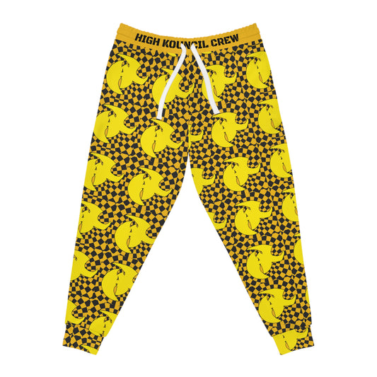 HK LOGO High Energy Athletic Joggers | Checkerboard Design | Perfect for Active Lifestyle