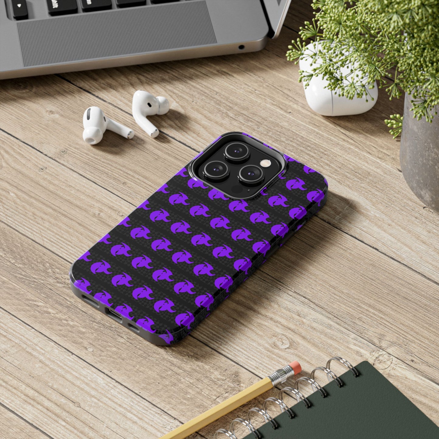 HK Logo Bold Purple Graphic Tough Phone Cases - Durable Protection for Every Style