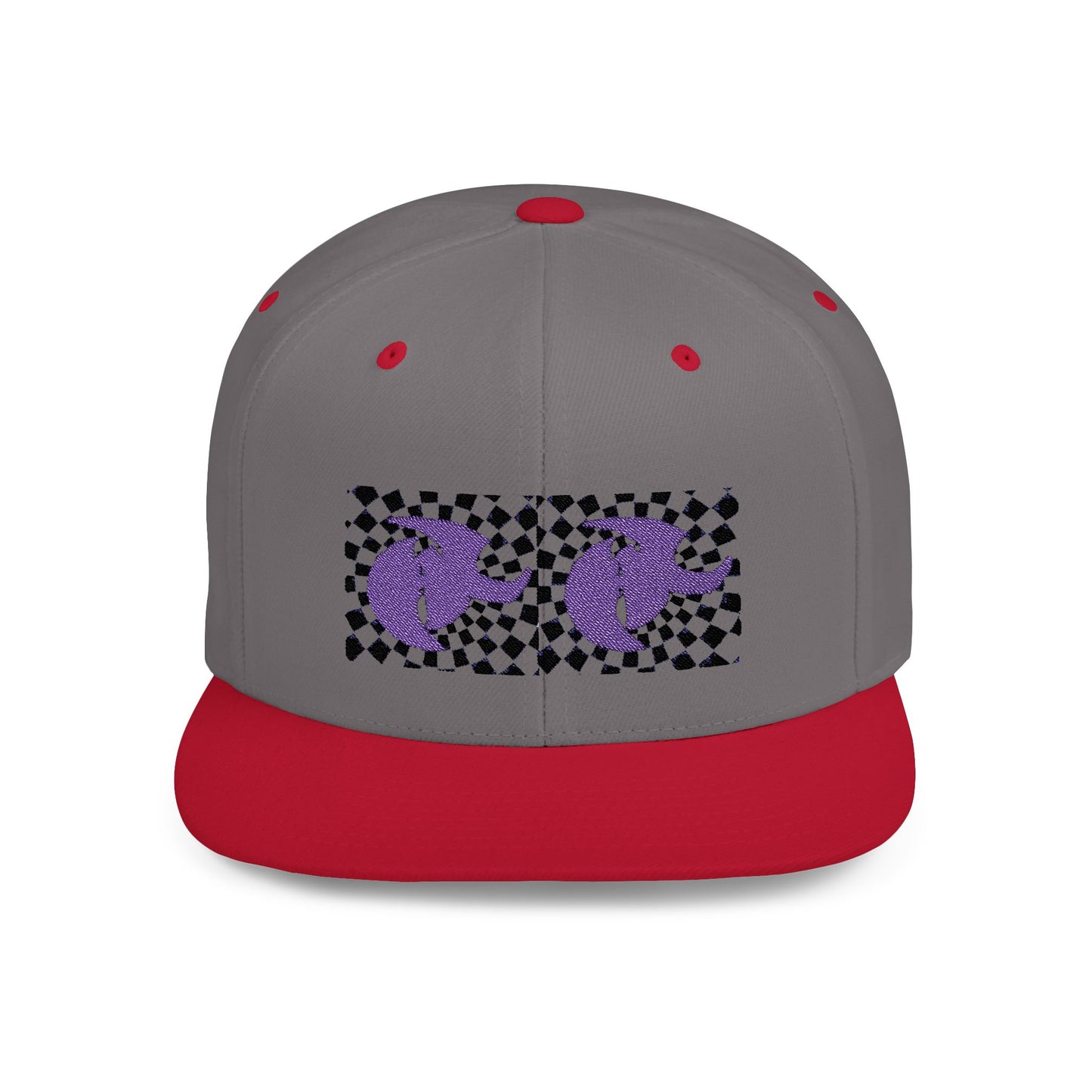 HK LOGO  Checkerboard Flat Bill Snapback CAP