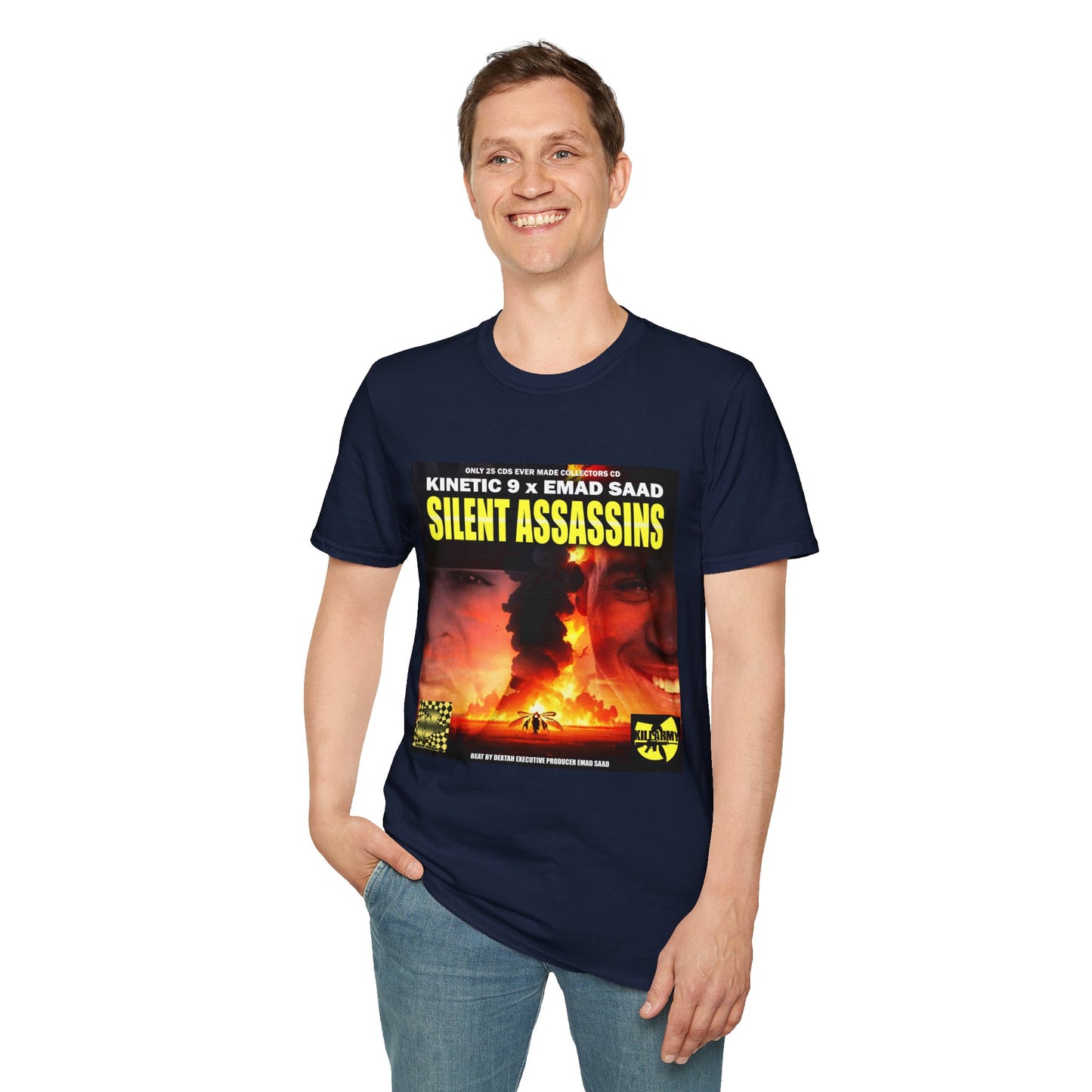 Silent Assassins Graphic T‑Shirt – Kinetic 9  x Emad Saad Album Art Tee