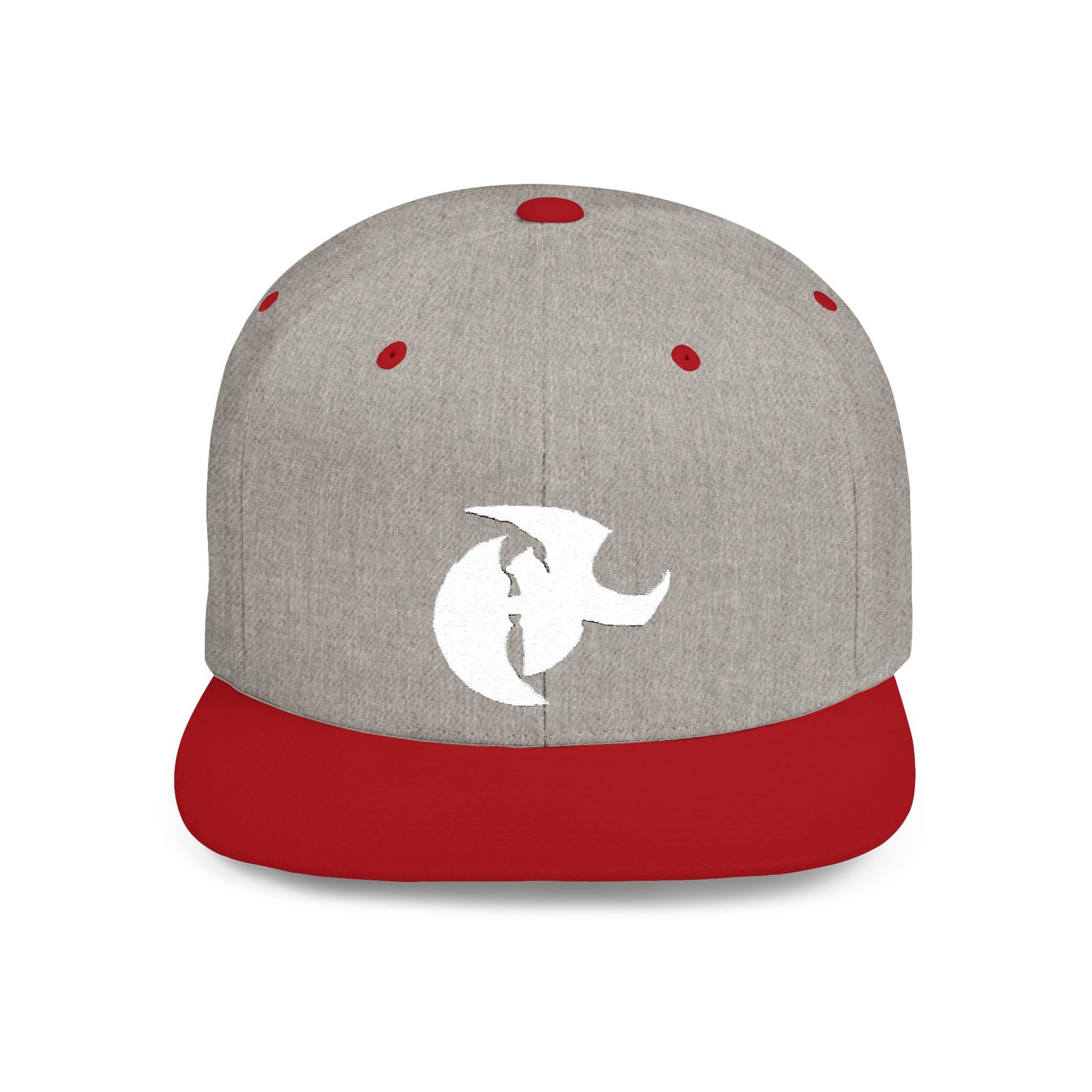 HK White LOGO  Flat Bill Snapback Hat | Stylish Casual Accessory