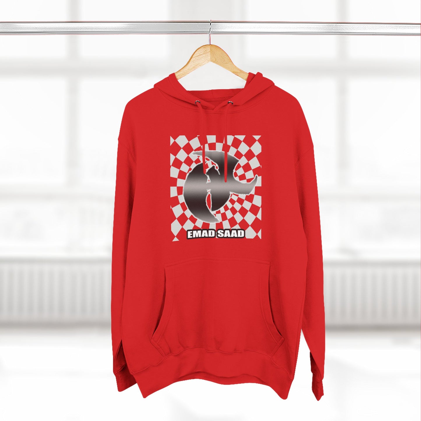 Emad Saad HK Checkerboard Skate Hoodie Graphic Pullover