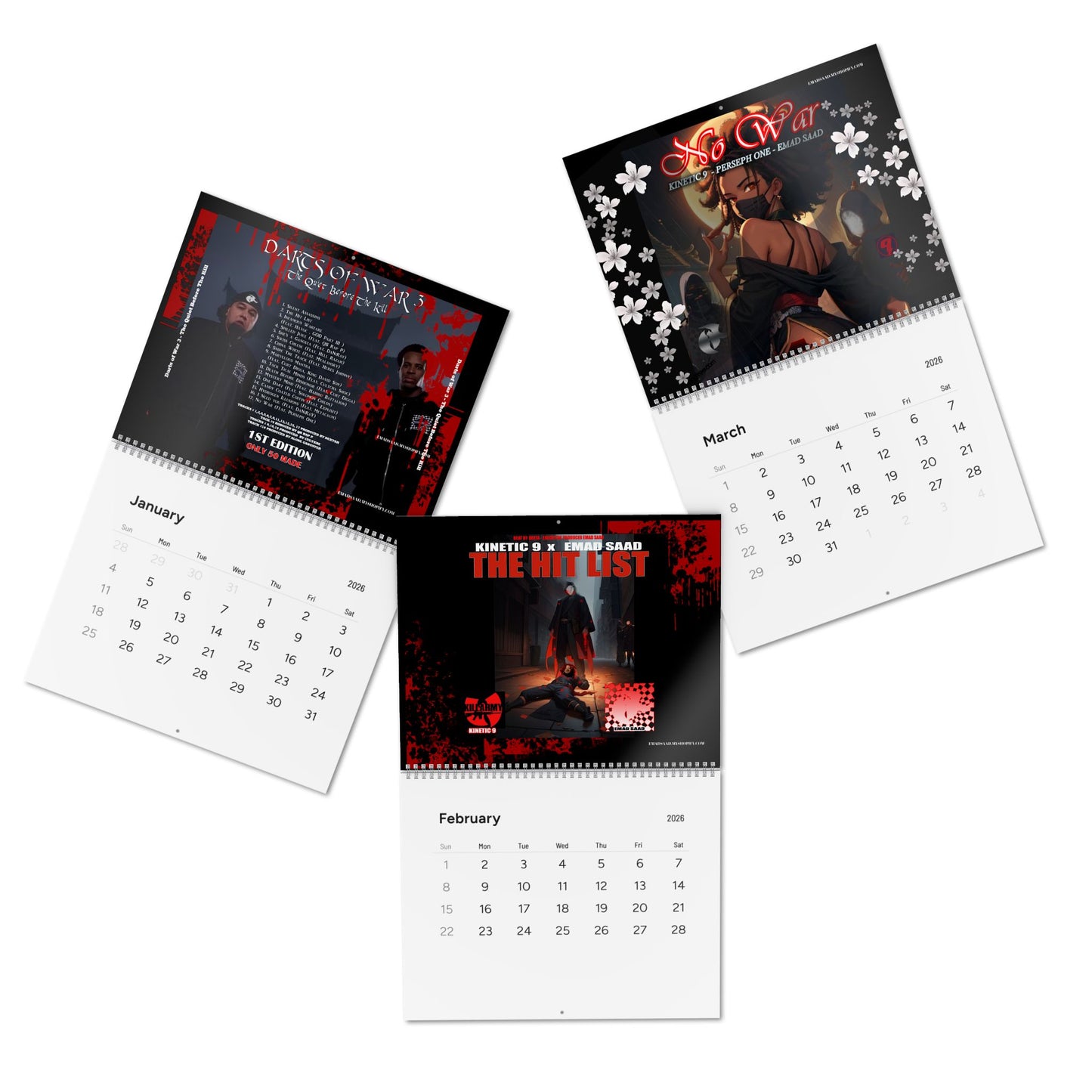 DARTS OF WAR 3  2026 Wall Calendar