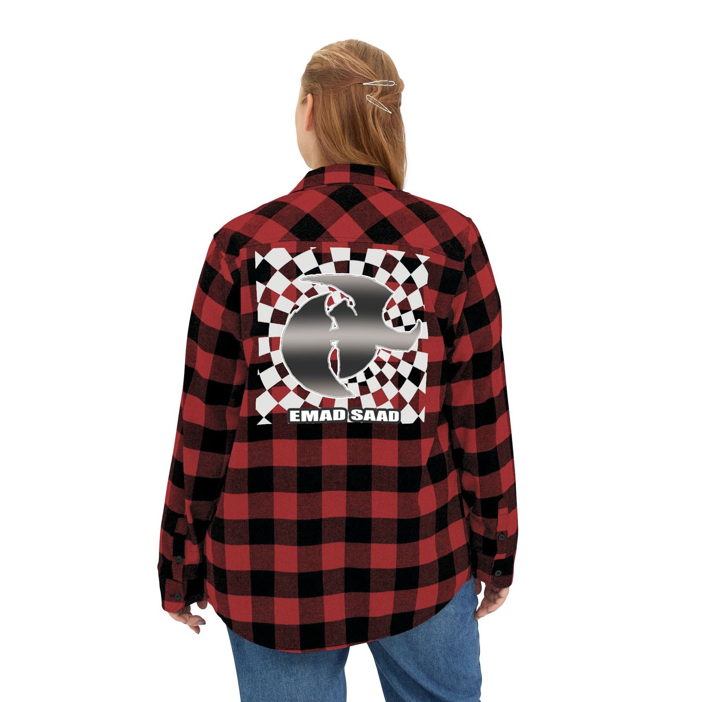 HK Logo Unisex Flannel Shirt with Checkered Design - Perfect for Casual Style & Outdoor Adventures