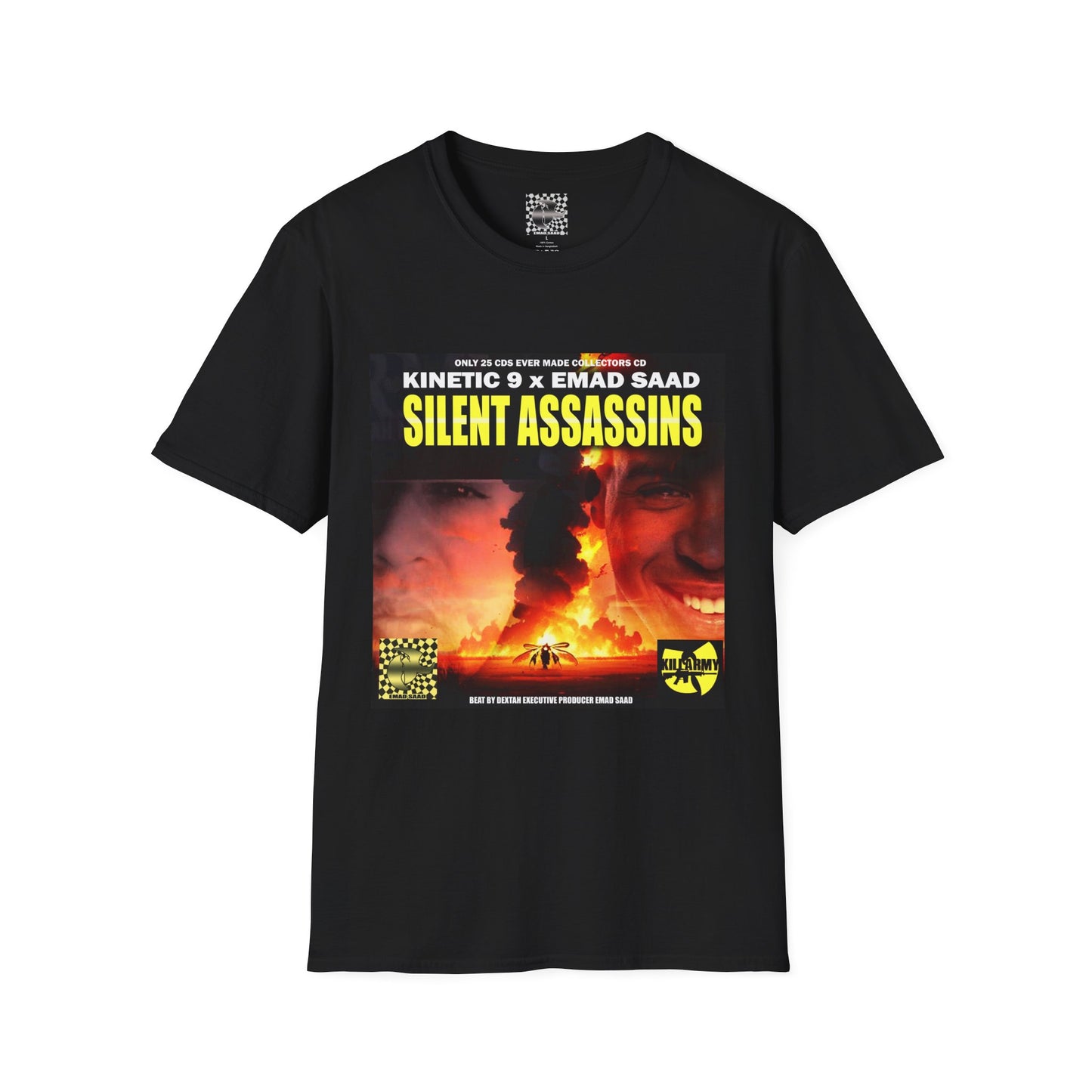 Silent Assassins Graphic T‑Shirt – Kinetic 9  x Emad Saad Album Art Tee