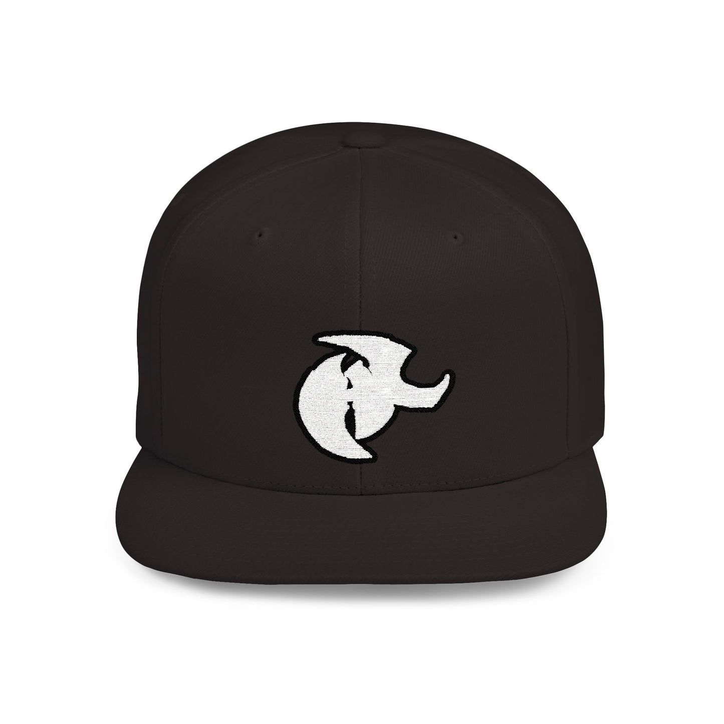 HK Logo Flat Bill Snapback - Trendy White Cap for Casual Style