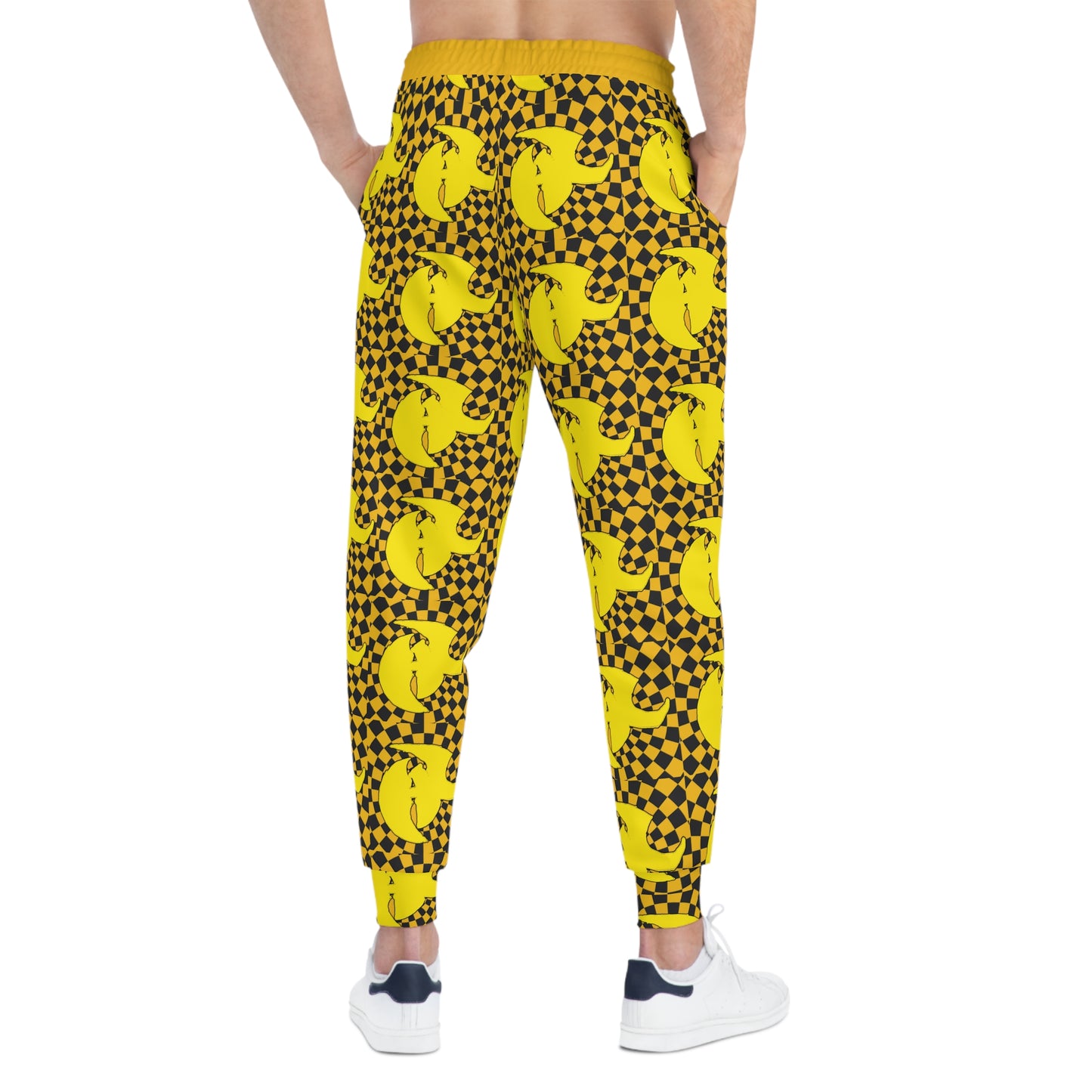 HK LOGO High Energy Athletic Joggers | Checkerboard Design | Perfect for Active Lifestyle