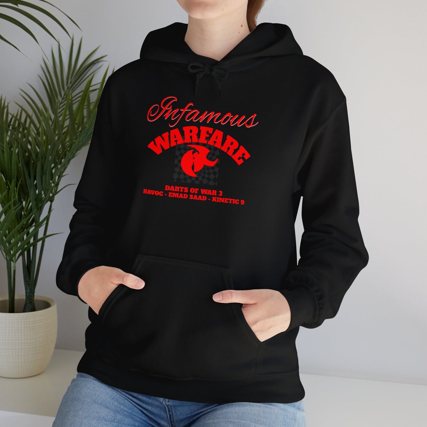 Infamous Warfare Hooded Sweatshirt Casual Hoodie, Streetwear Style,