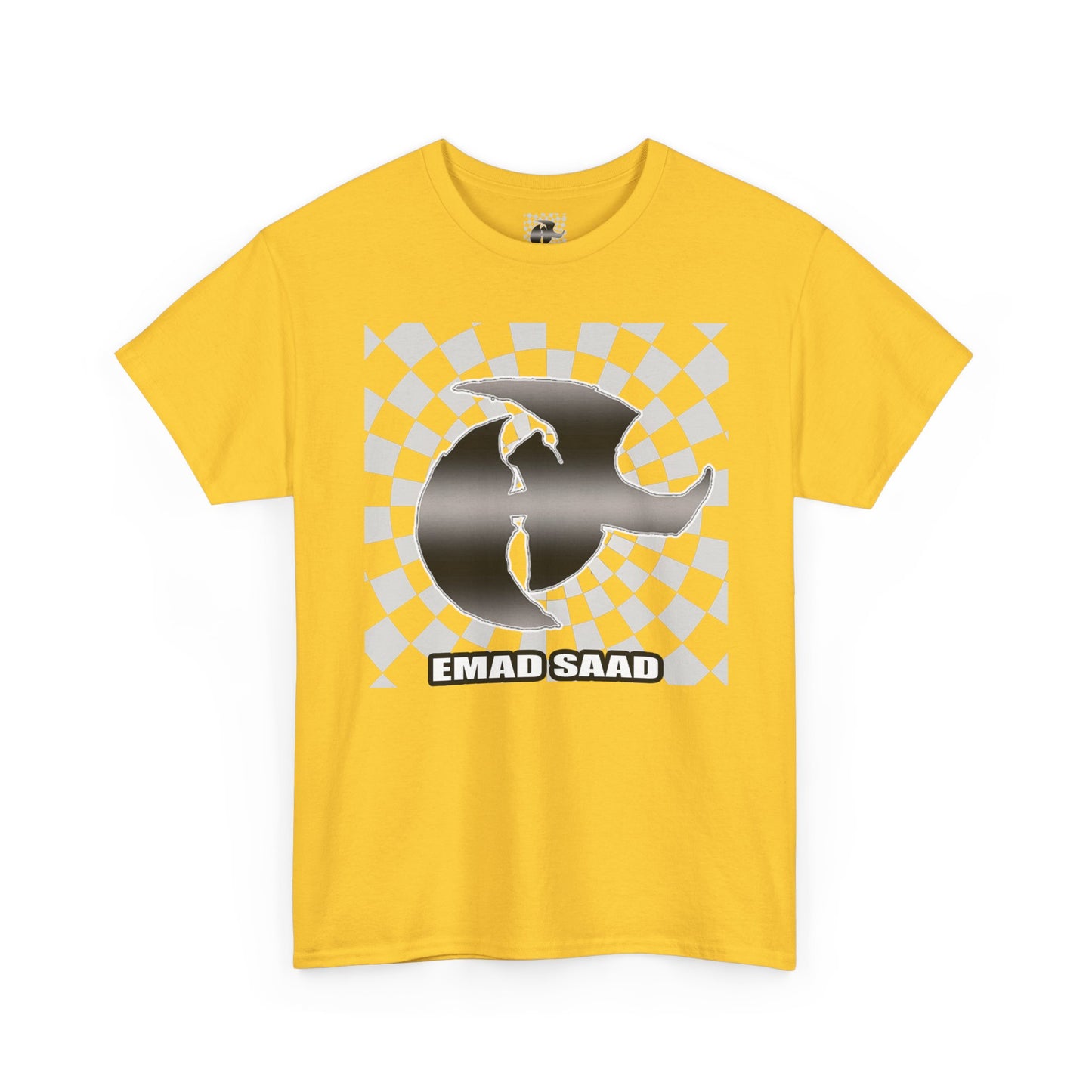 Emad Saad Checkerboard Graphic Unisex Heavy Cotton Tee
