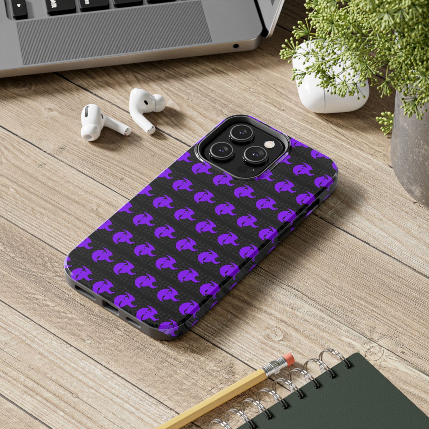 HK Logo Bold Purple Graphic Tough Phone Cases - Durable Protection for Every Style