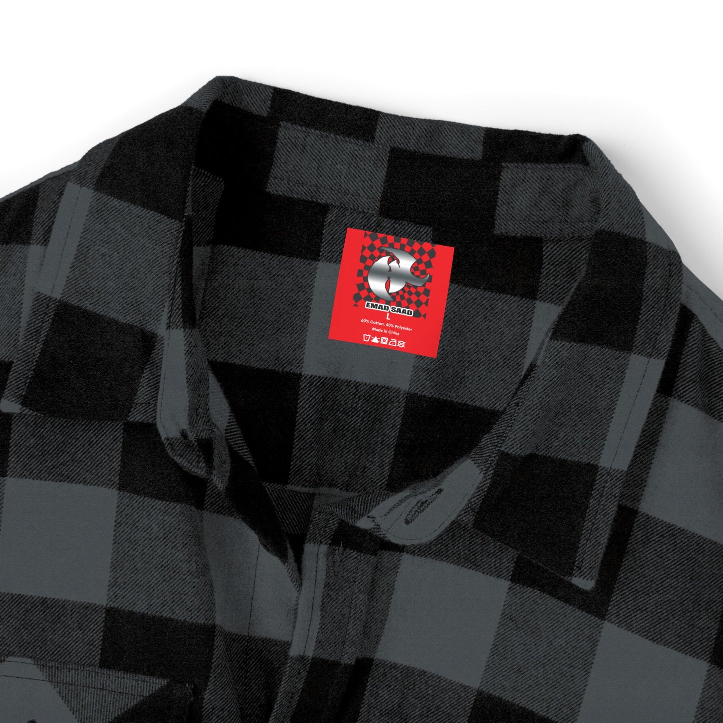 HK Logo Unisex Flannel Shirt with Checkered Design - Perfect for Casual Style & Outdoor Adventures