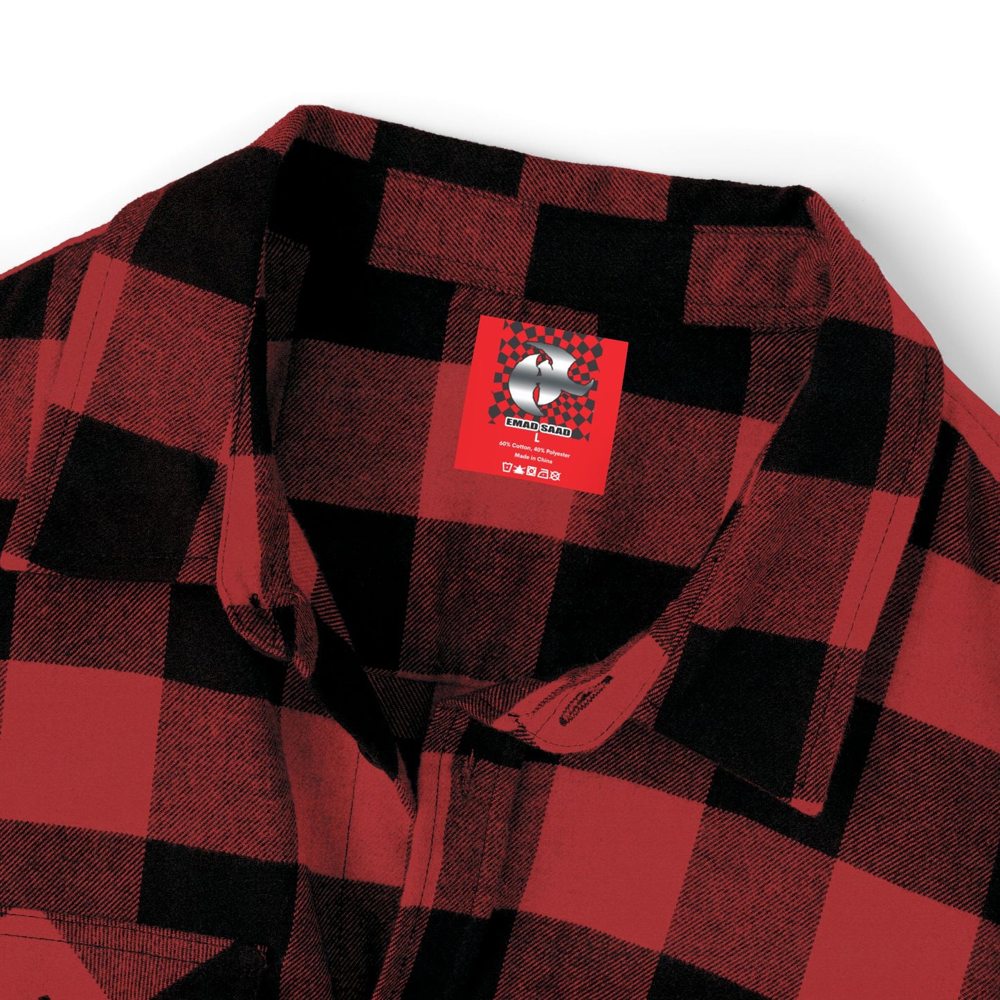 HK Logo Unisex Flannel Shirt with Checkered Design - Perfect for Casual Style & Outdoor Adventures