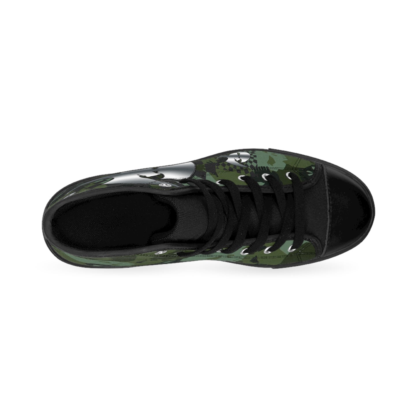 Men's Classic Sneakers - Stylish Green Camo High-Top Shoes for Casual Wear