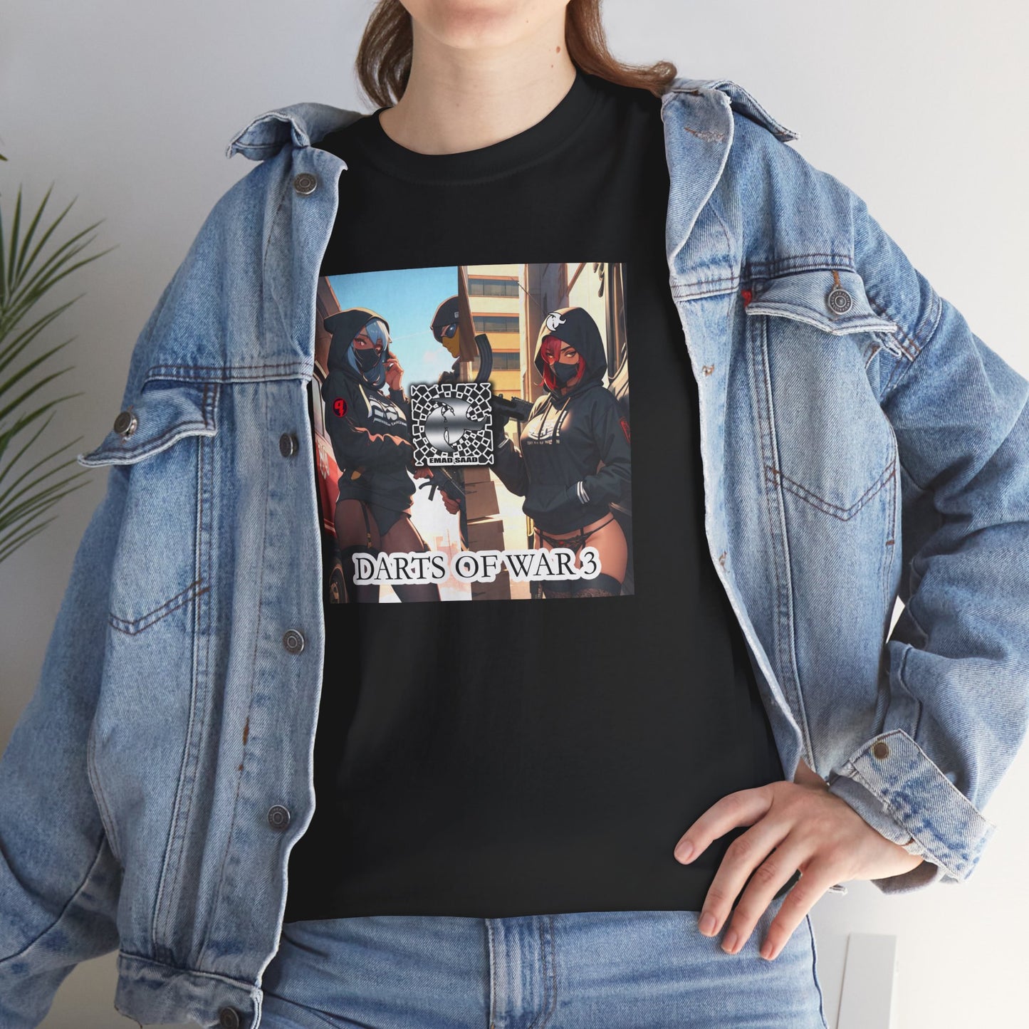 Darts of War Unisex Heavy Cotton Tee - Casual Streetwear Graphic T-Shirt