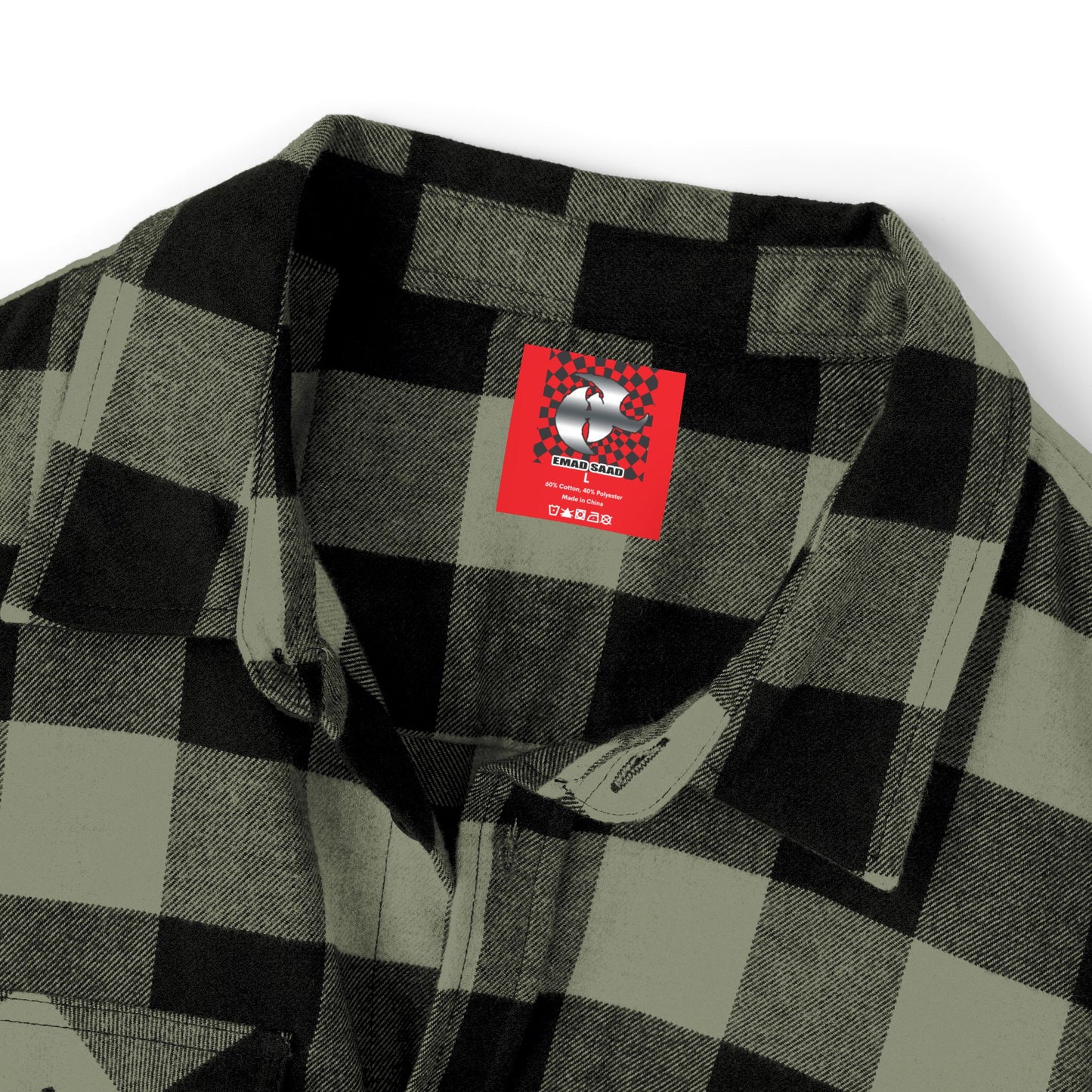HK Logo Unisex Flannel Shirt with Checkered Design - Perfect for Casual Style & Outdoor Adventures