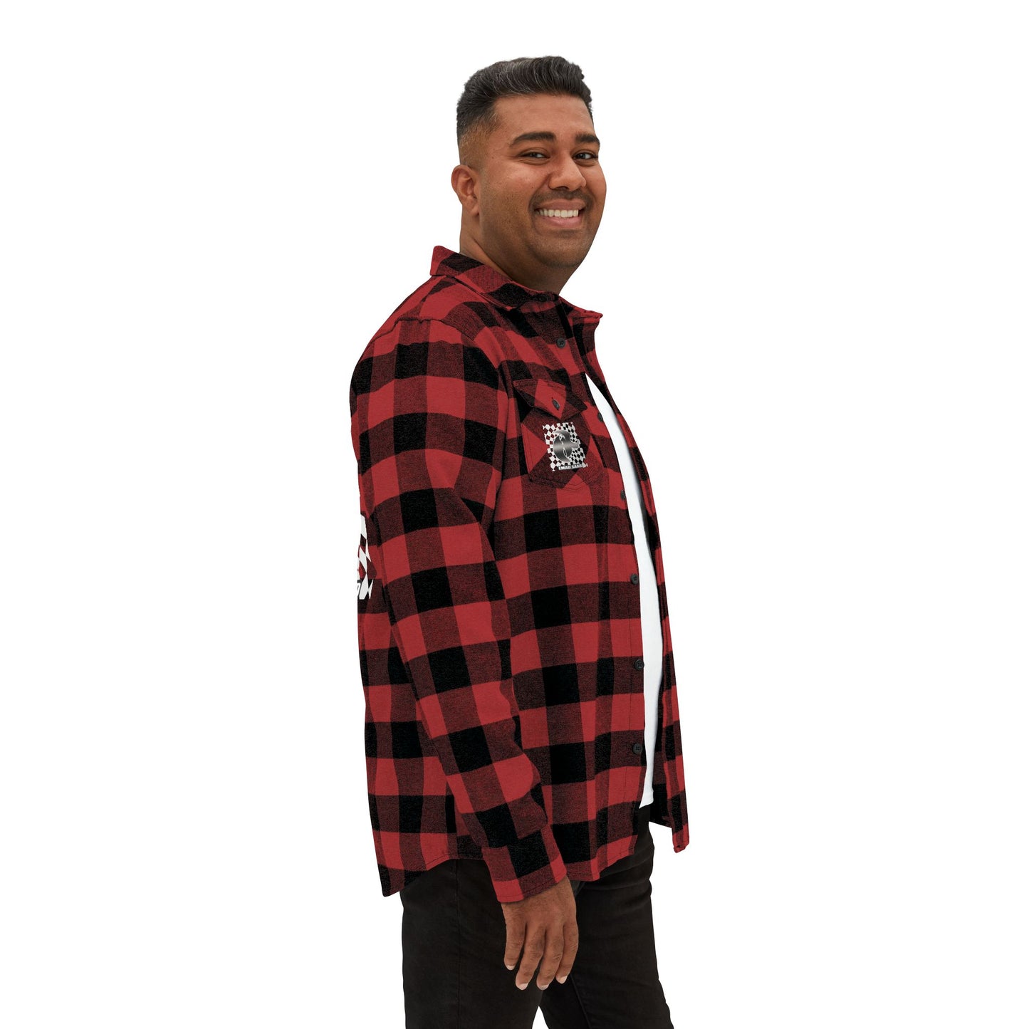 HK Logo Unisex Flannel Shirt with Checkered Design - Perfect for Casual Style & Outdoor Adventures