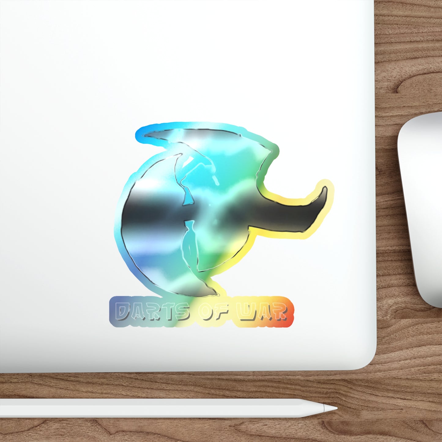 Holographic 'Darts of War' Die-Cut Sticker — Iridescent  Decal