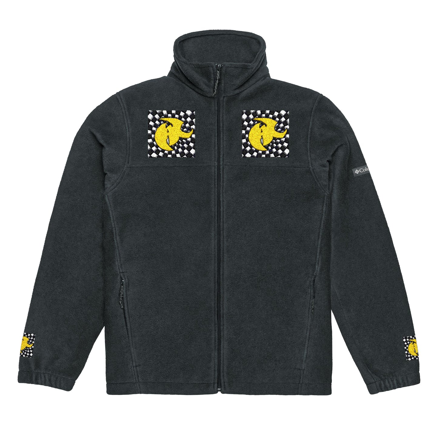 HK Logo Unisex Columbia Fleece Jacket with Embroidered Stitched Logos