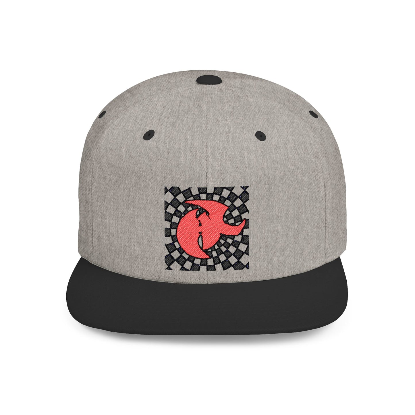 HK Logo Retro Checkerboard Flat Bill Snapback Hat
