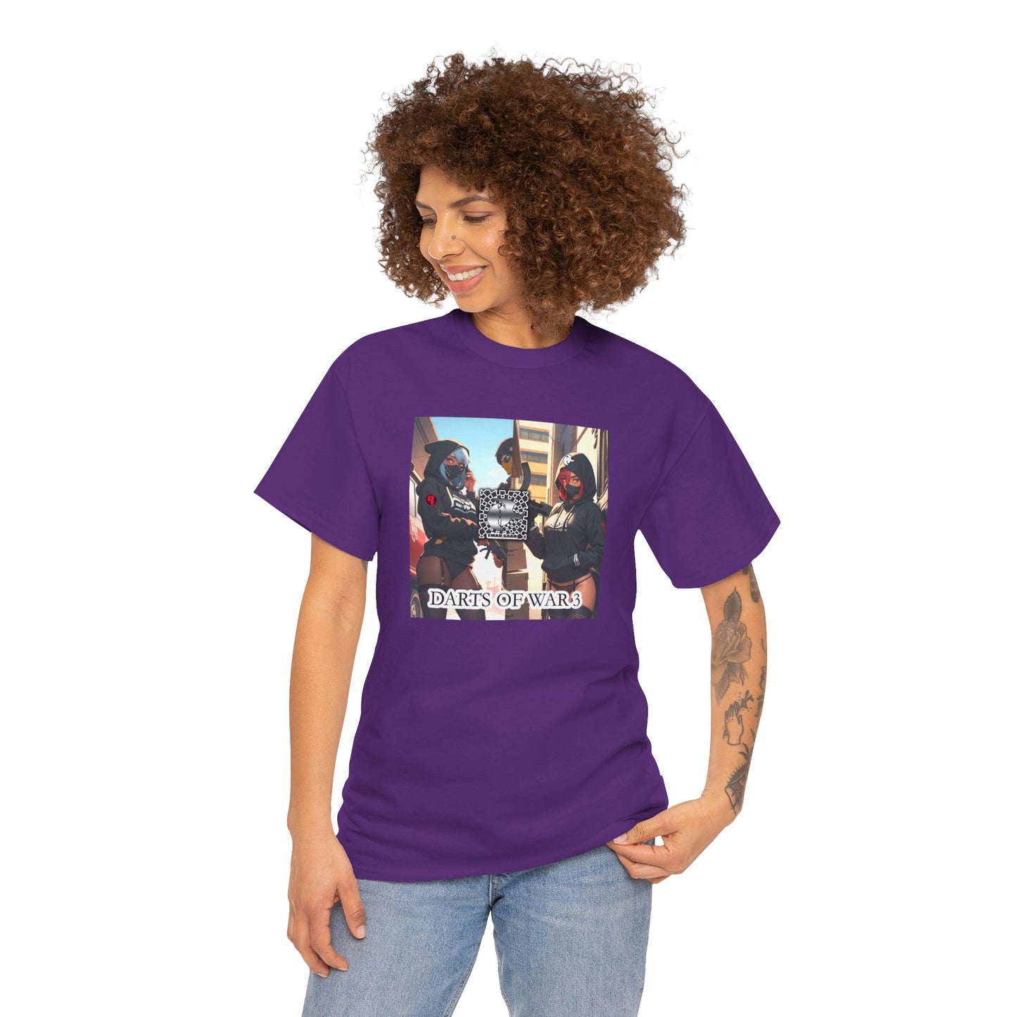 Darts of War Unisex Heavy Cotton Tee - Casual Streetwear Graphic T-Shirt