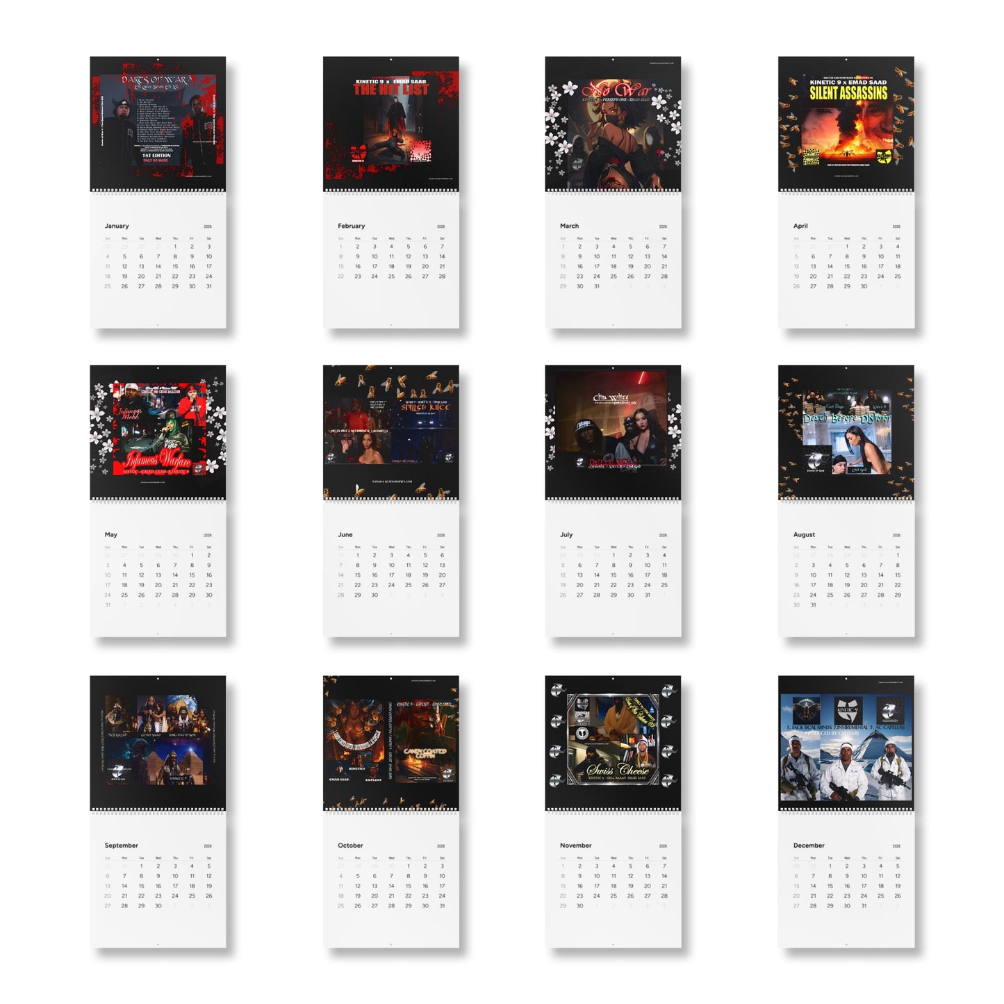 DARTS OF WAR 3  2026 Wall Calendar