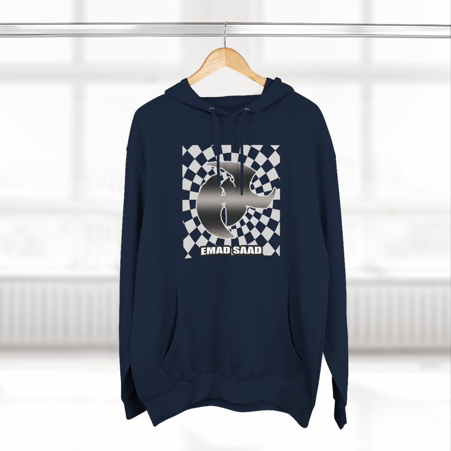 Emad Saad HK Checkerboard Skate Hoodie Graphic Pullover