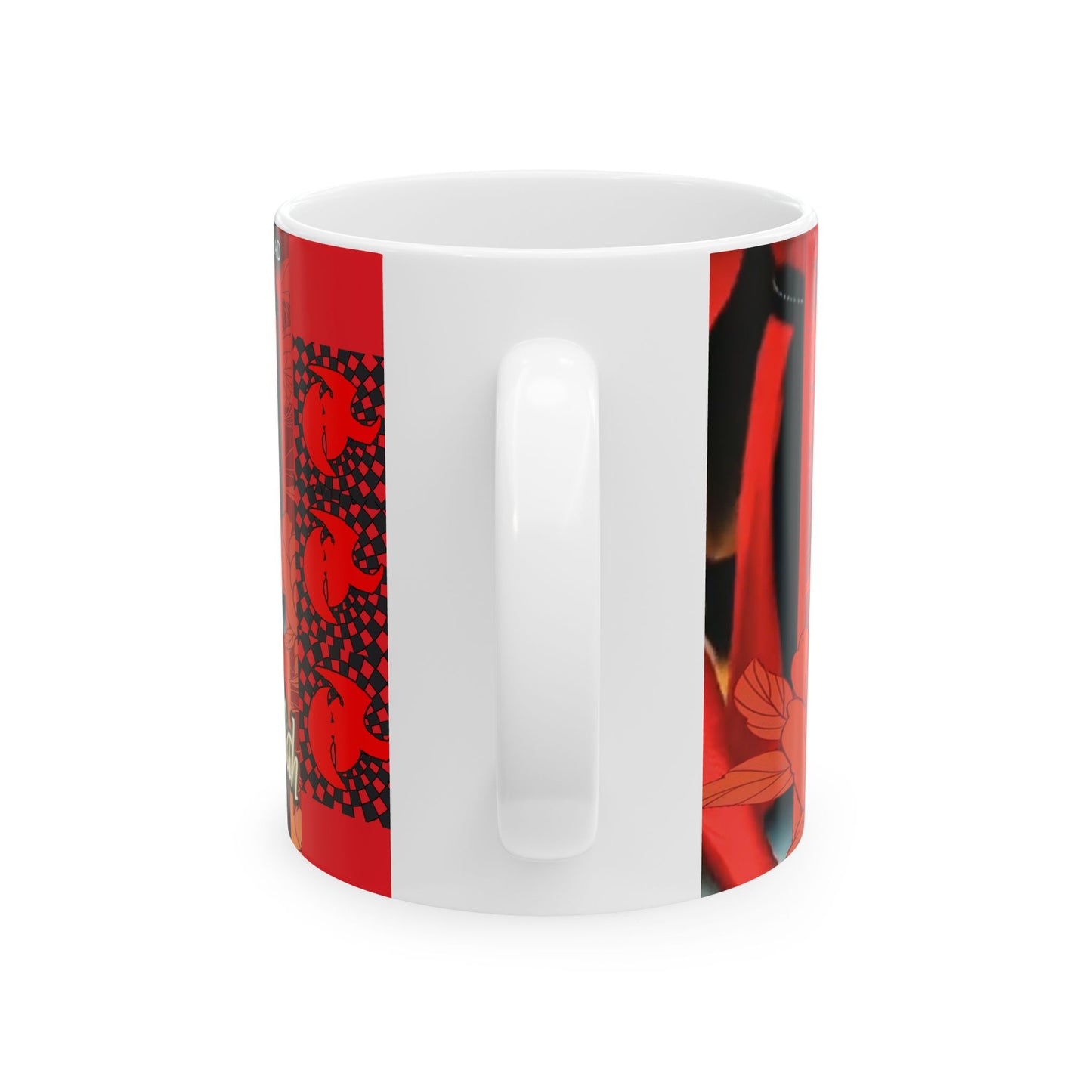 Shes a gangstah Ceramic Mug with Floral Design - Perfect for Gifting & Celebrations