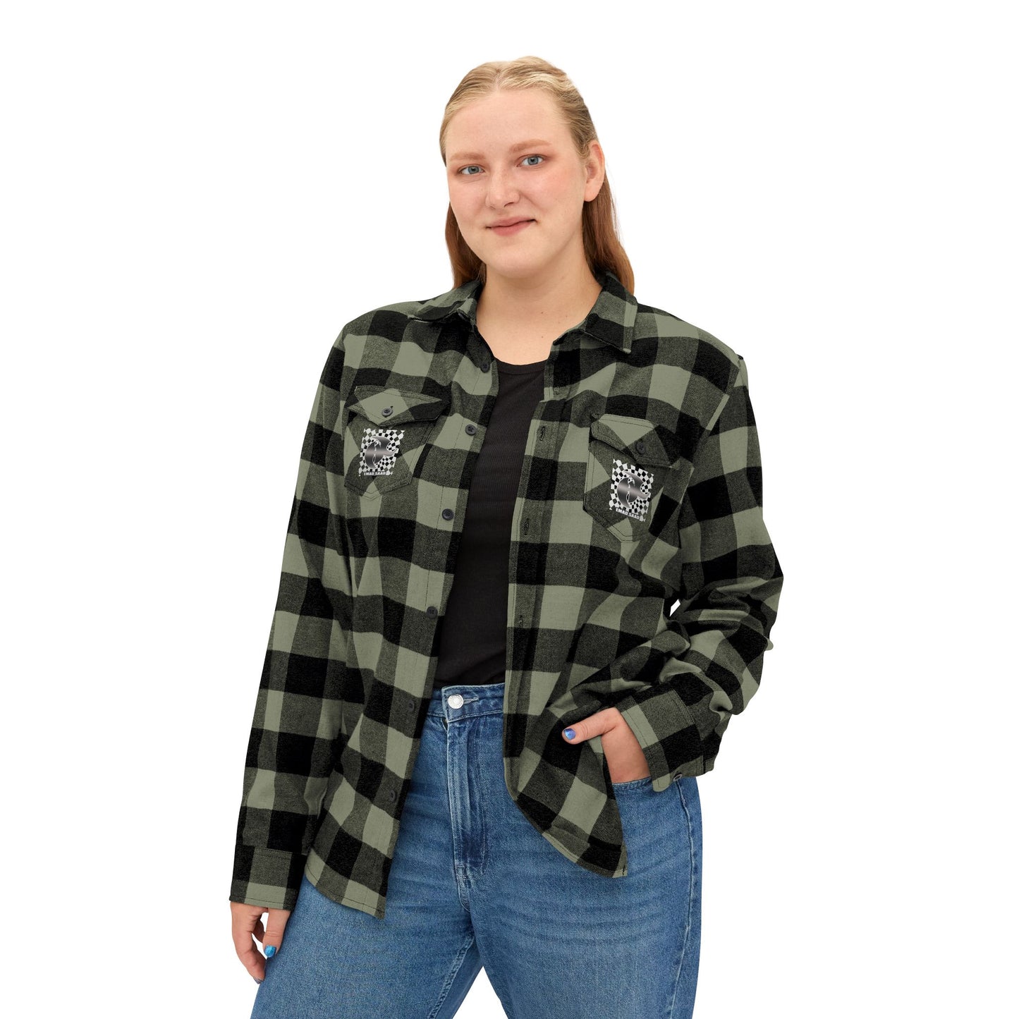 HK Logo Unisex Flannel Shirt with Checkered Design - Perfect for Casual Style & Outdoor Adventures