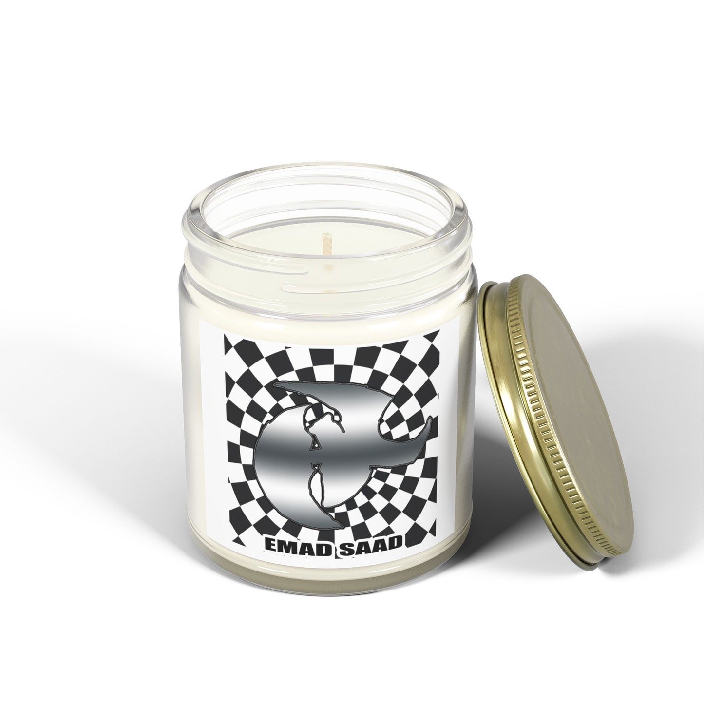 Emad Saad Scented Candle – Coconut Apricot Wax (4oz & 9oz) – Relaxing Home Fragrance