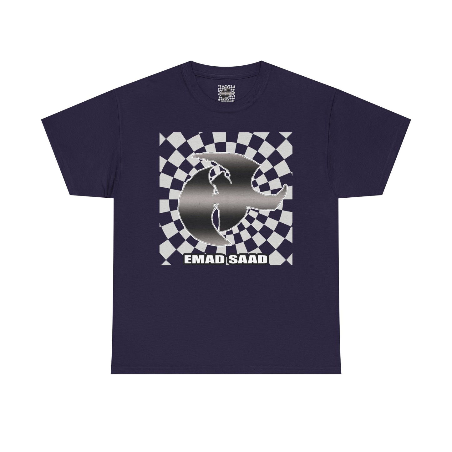 Emad Saad Checkerboard Graphic Unisex Heavy Cotton Tee